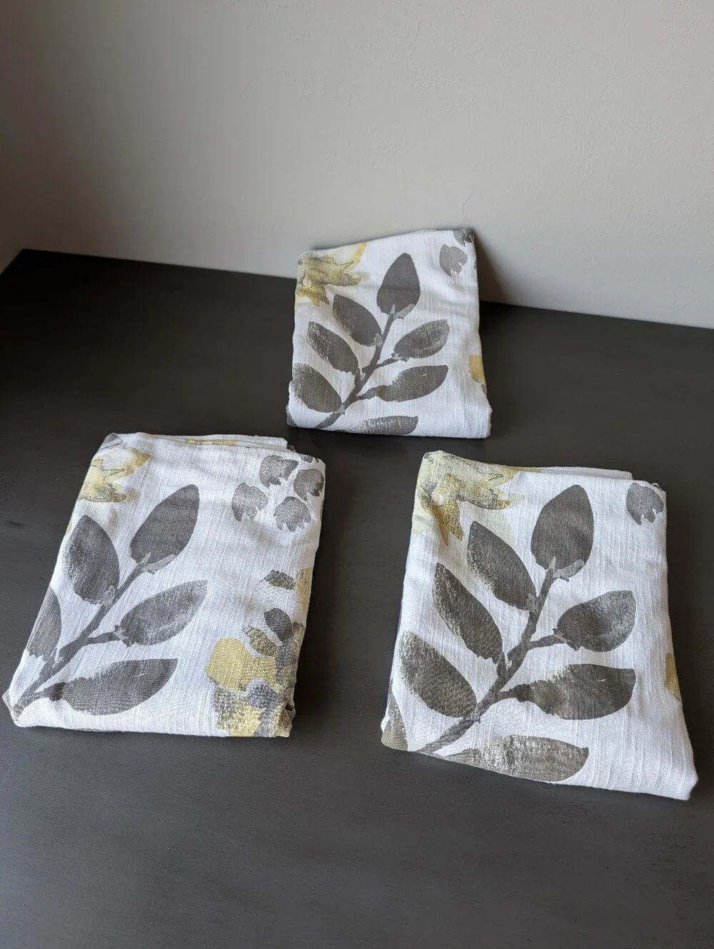 Threshold Target Leaf Gray Yellow Cream Curtain Rod 100% Cotton Size 78